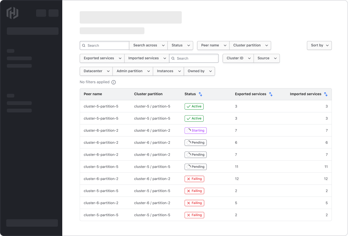 Multiple filter bar rows